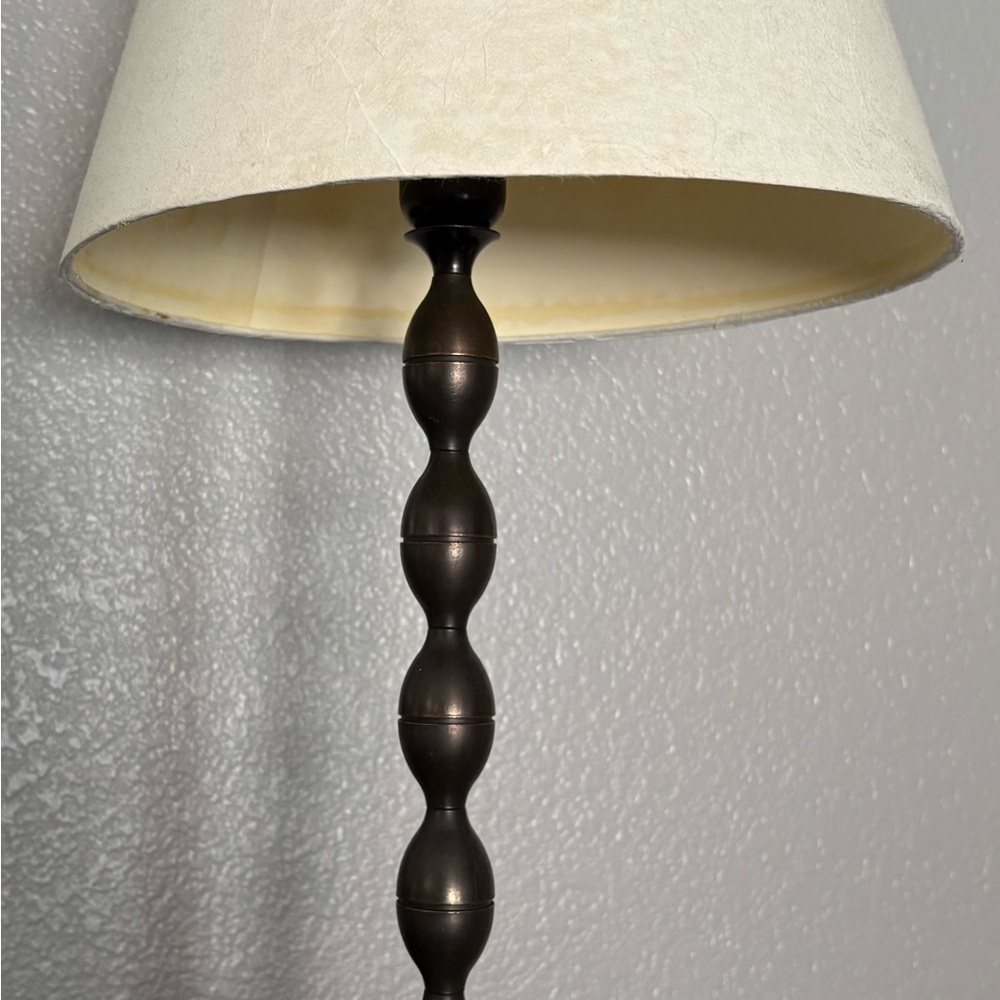 Vintage IKEA Ekarp Bronze Bubble Stem Lamp with Cream Shade